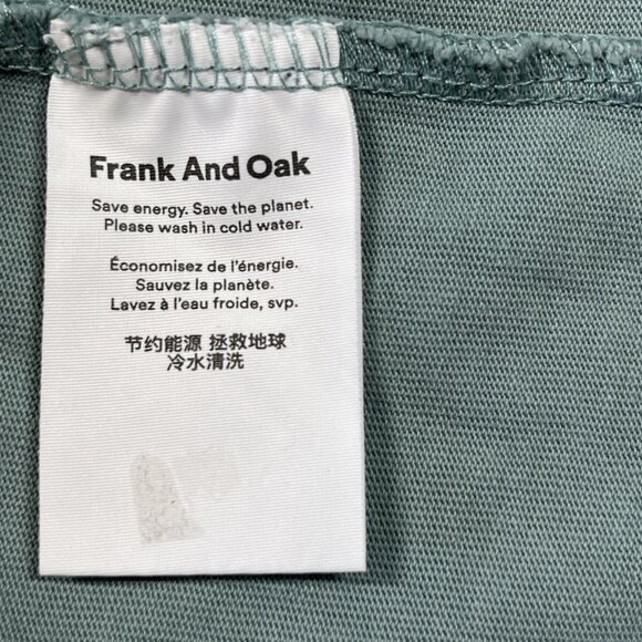 Frank And Oak T-Shirt Dress Womens XL Sage Green Organic Cotton Side Pocket - Picture 3 of 12